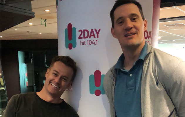 Grant Denyer and Ed Kavalee are enjoying a special bromance on 2DayFM while co-hosting the breakfast show with Em Rusciano. Source: Be