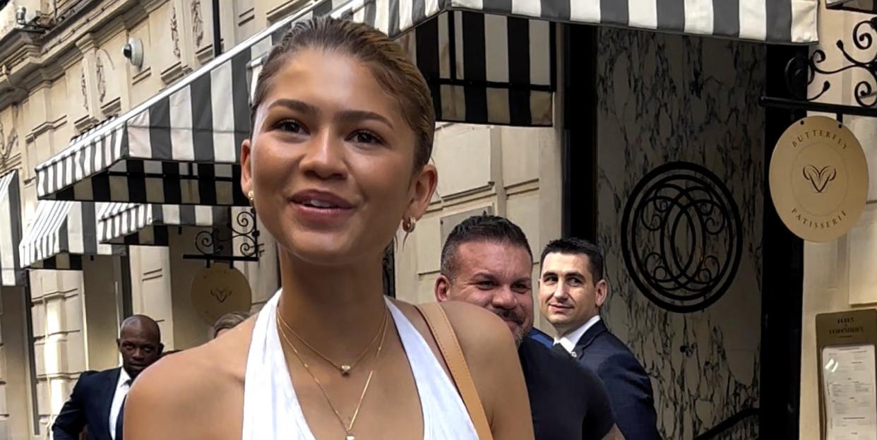 paris, france july 31 zendaya is seen leaving her hotel on july 31, 2024 in paris, france photo by megagc images