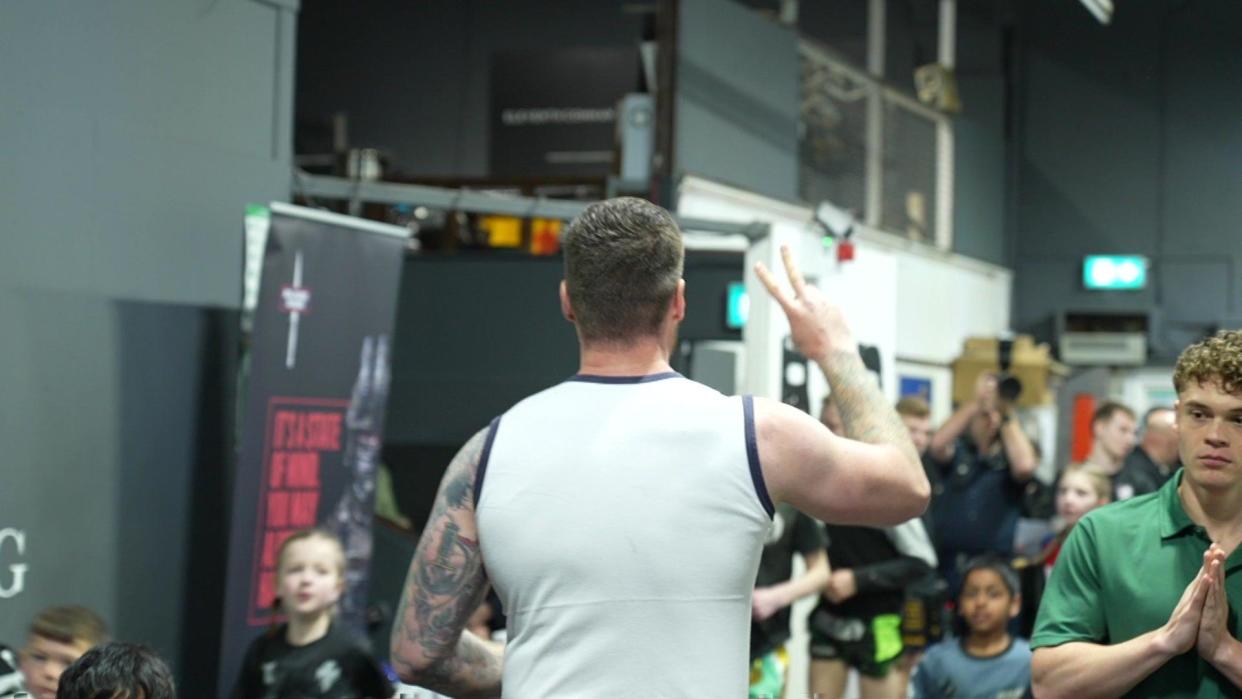 A session at the Bad Company boxing gym in Leeds, aimed at tackling youth knife crime