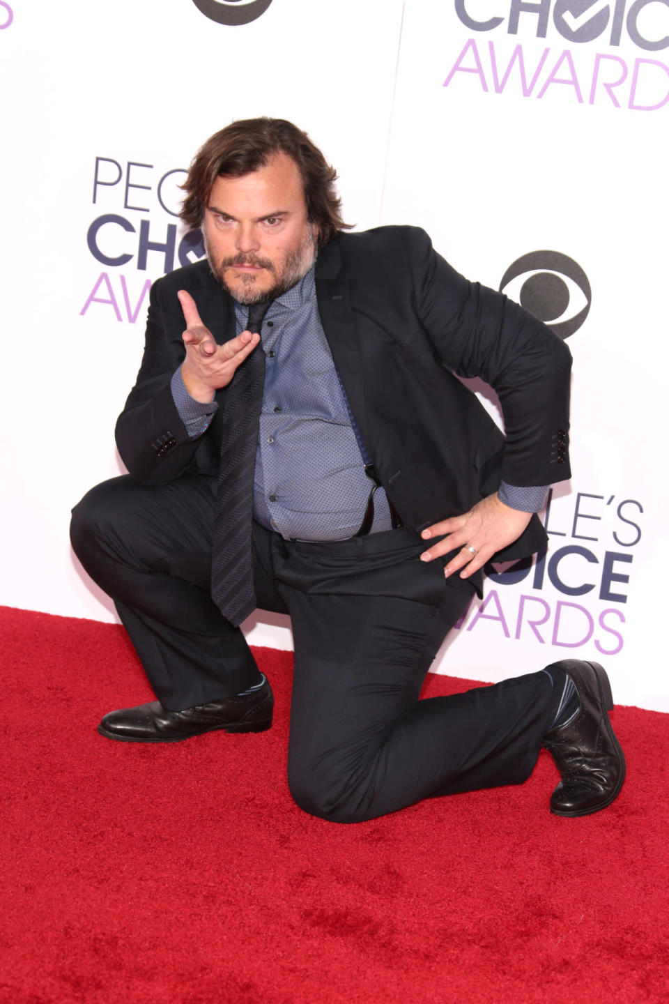 Jack Black struck a pose on the 2016 People’s Choice Awards red carpet