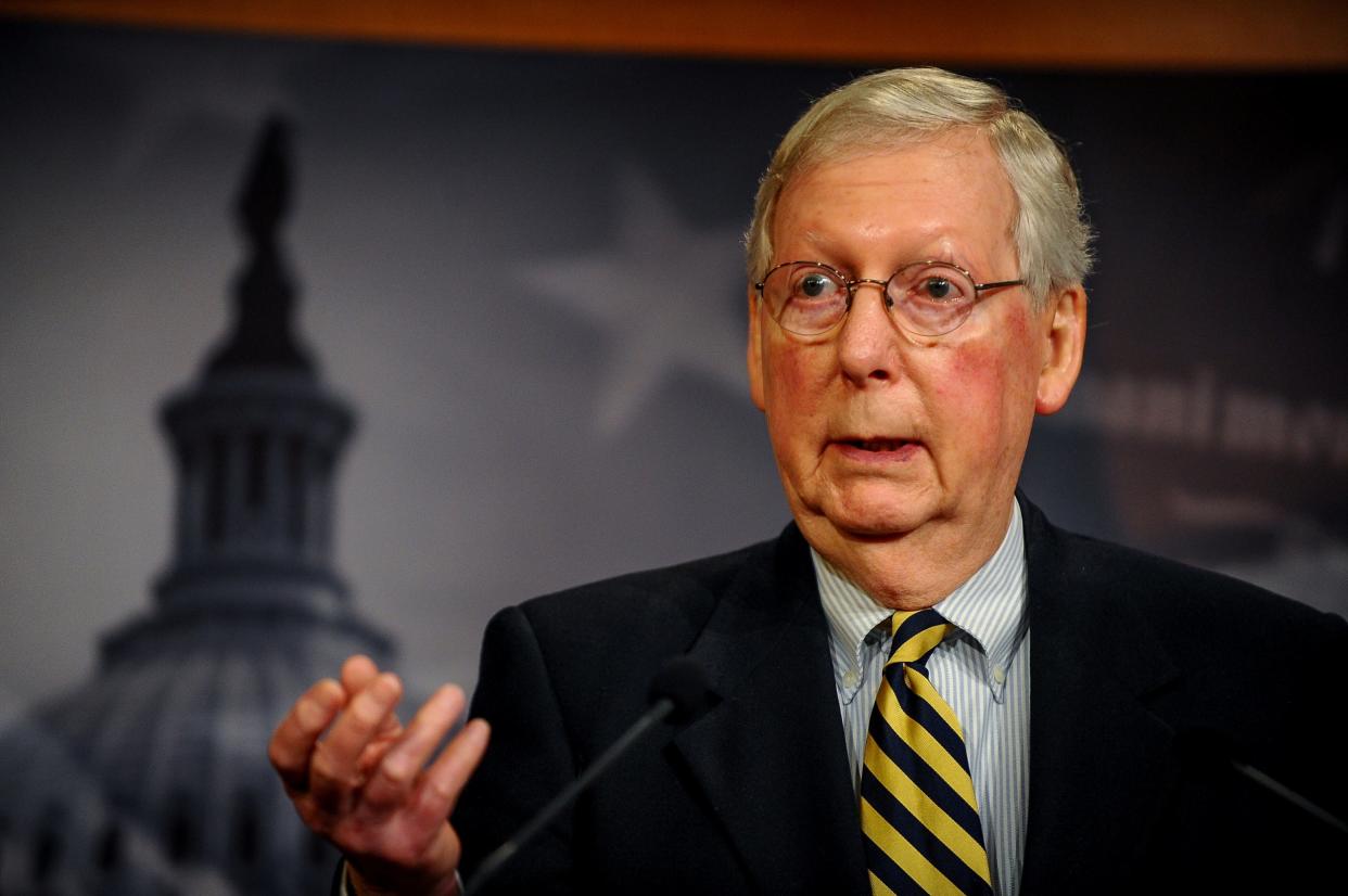 Mitch McConnell addresses the media in Washington, DC: REUTERS