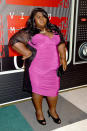 <p>Actress Gabourey Sidibe worked it in a pink and black colorblocked dress.</p>