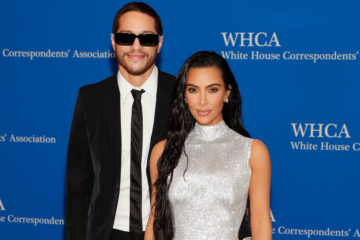 Pete Davidson and Kim Kardashian attend the 2022 White House Correspondents' Association Dinner at Washington Hilton on April 30, 2022 in Washington, DC.