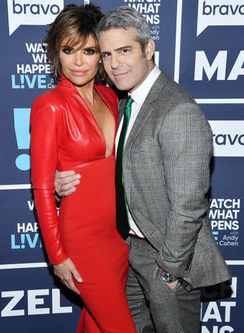<p>Charles Sykes/Bravo/NBCU Photo Bank/NBCUniversal via Getty Images</p> Lisa Rinna and Andy Cohen at 'Watch What Happens Live'