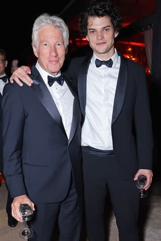 <p>Dave Benett/Getty</p> Richard Gere (left) and Homer James Jigme Gere