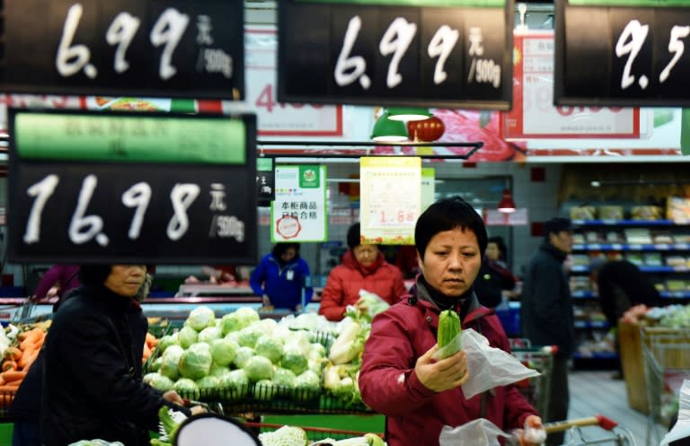 Chinese inflation hit 2.3 percent in February, the highest in almost two years