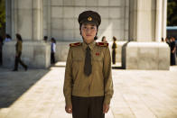 <p>“Rarely have I seen such a concentration of uniforms; they are everywhere in this society. This woman was a guide at a military museum.” <i>[Photo: Mihaela Noroc]</i> </p>