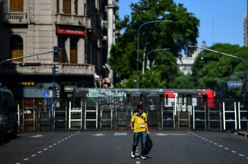 Security fences were installed around the Argentinian congress in Buenos Aires in December 2019 while deputies debated new economic laws proposed by President Alberto Fernandez