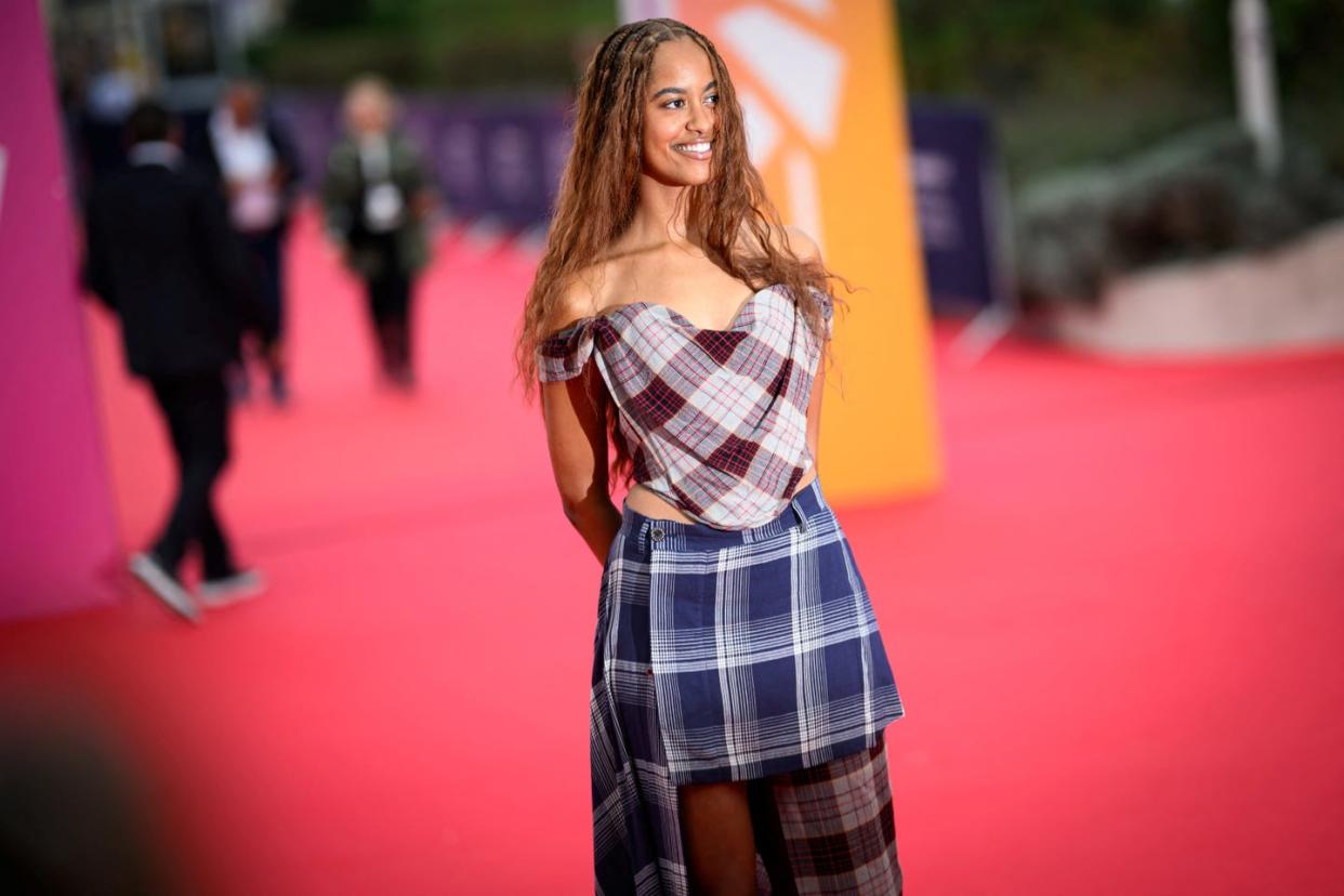 us film director and daughter of former us president malia ann obama arrives to attend the opening ceremony of the 50th edition of the deauville american film festival in deauville, northern france on september 6, 2024 photo by loic venance afp photo by loic venanceafp via getty images