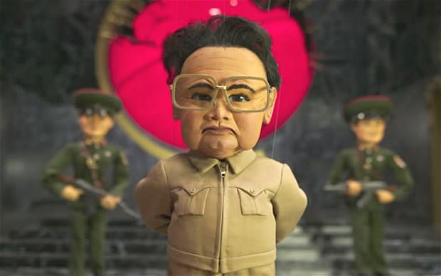 Kim Jong-Il - "Team America: World Police": The only real-world dictator on this list had all the bark taken from him by "South Park" creators Trey Parker and Matt Stone in 2004's "Team America: World Police." The action-parody-musical, starring a cast of marionettes, was as much a shot across the bow of early century American foreign policy as it was a dig at tyrants like former North Korean ruler Kim Jong-Il. Kim is portrayed as an ornery baby-man bent on world destruction essentially because no one will be friends with him. He's so lonely.