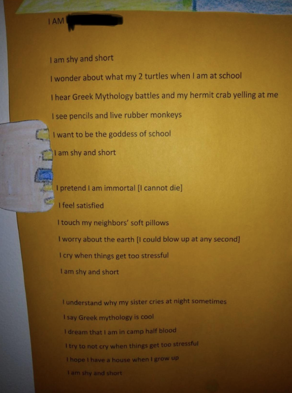 A poem by a second-grader