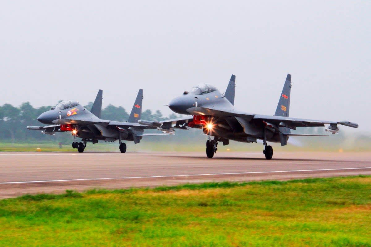 A record number of Chinese warplanes were detected in Taiwanese airspace, authorities said  (Xinhua)