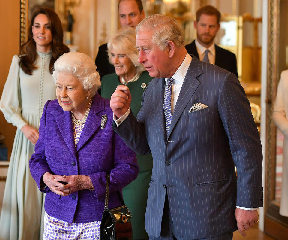 The Queen, Prince Charles, Camilla, Kate Middleton, Prince William and Prince Harry