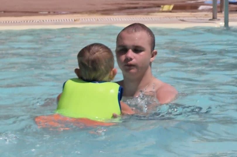 Maison and Joel in the pool -Credit: Zara Shaw