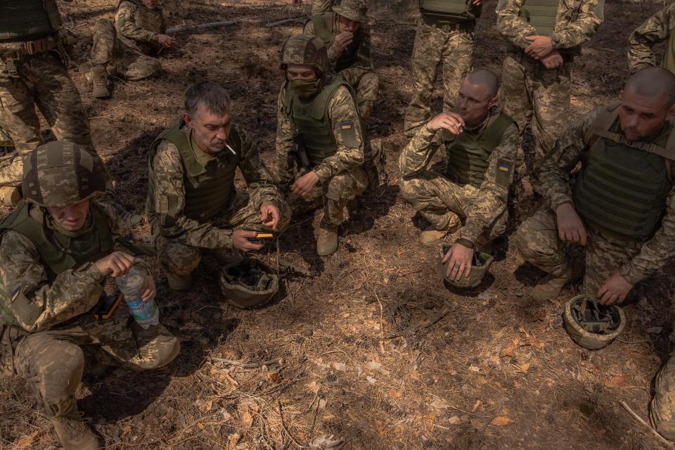 Ukrainian convicts attend a training session in Kharkiv (AFP via Getty Images)