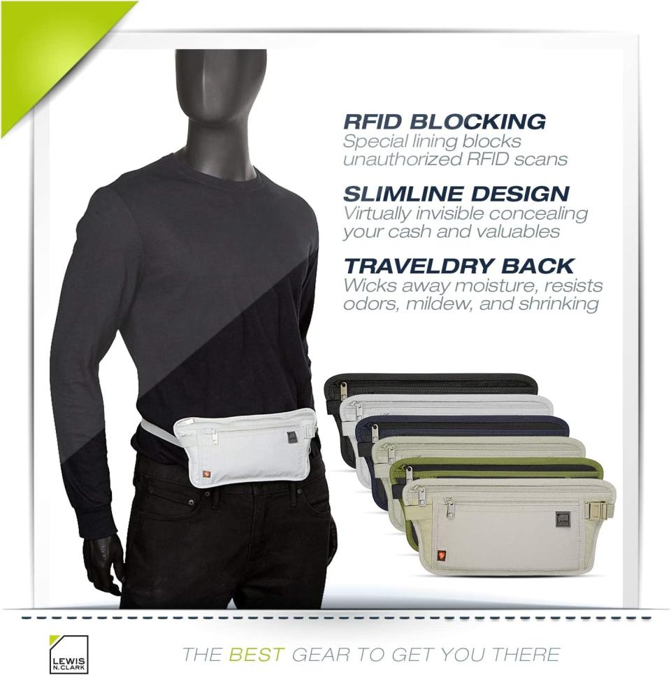 Lewis N. Clark RFID-Blocking Waist Stash Anti-Theft Hidden Money Belt (Photo: Amazon)

