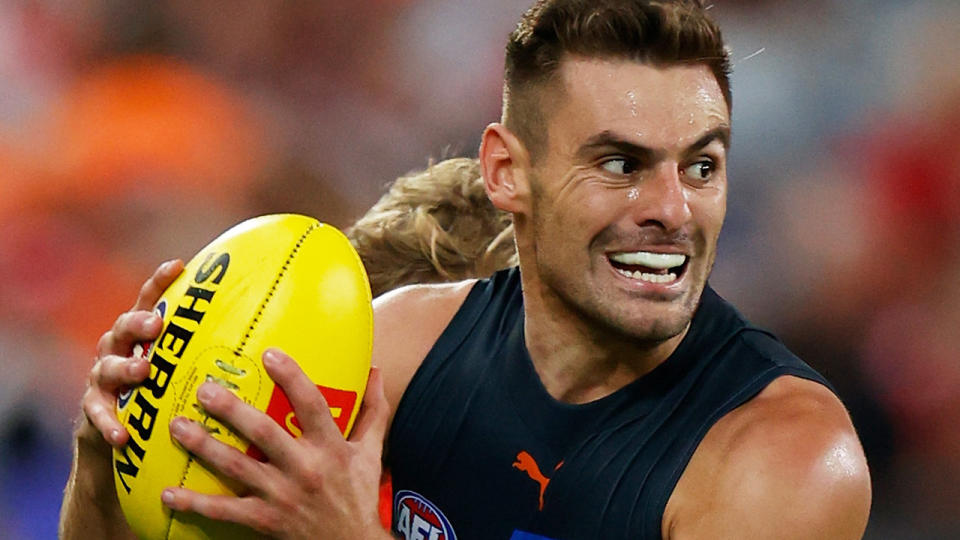 The GWS Giants' decision to hand Steohen Coniglio a long-term contract extension has been criticised by AFL pundits after a lacklustre start to the 2022 season. (Photo by Michael Willson/AFL Photos via Getty Images)