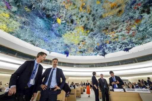 Delegates gather for a special session of the United Nations (UN) Human Rights Council which voted to send a team of war crimes investigators to probe the deadly shootings of Gaza protesters by Israeli forces