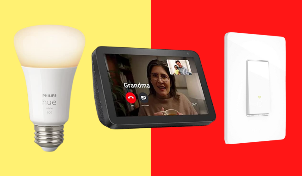 Smart light bulb, Echo Show, and smart light switch