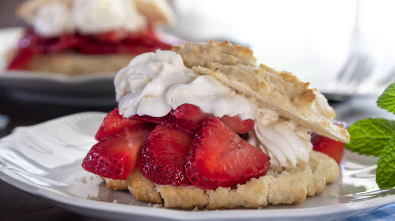 strawberry shortcake on biscuit