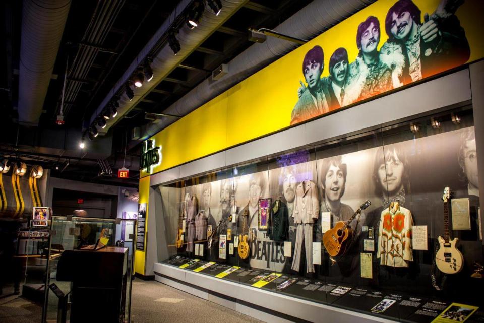 An exhibit inside the museum pays tribute to the Beatles. (Rock & Roll Hall of Fame)