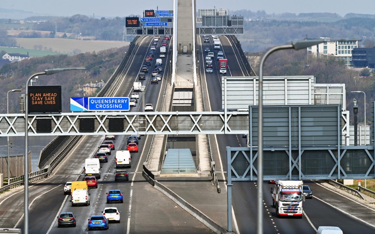 Increased traffic on the Queensferry Crossing, which links Edinburgh and Fife, as the Scottish Government removed travel restrictions within Scotland - Getty Images Europe