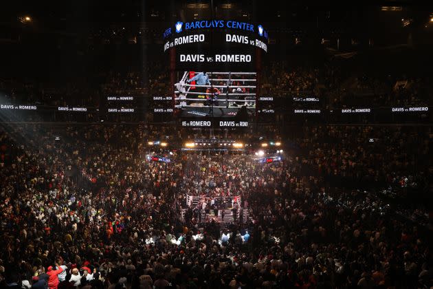 Gervanto Davis beat Rolando Romero during the WBA World Lightweight Championship at the Barclays Center in Brooklyn, New York on Saturday. (Photo: Anadolu Agency via Getty Images)
