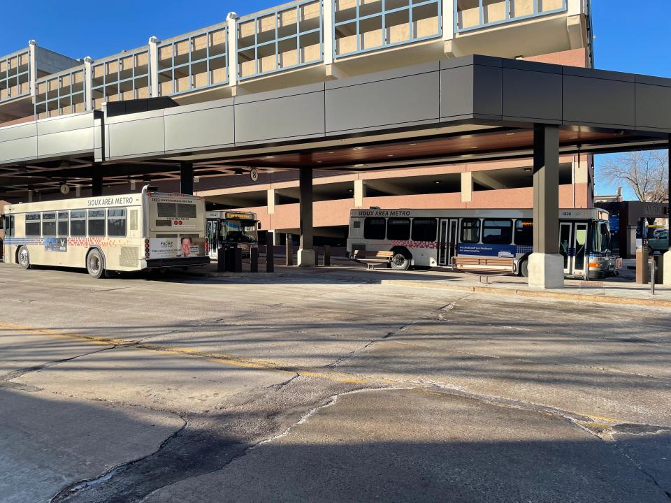 Sioux Area Metro's downtown terminal on Jan. 3, 2022.