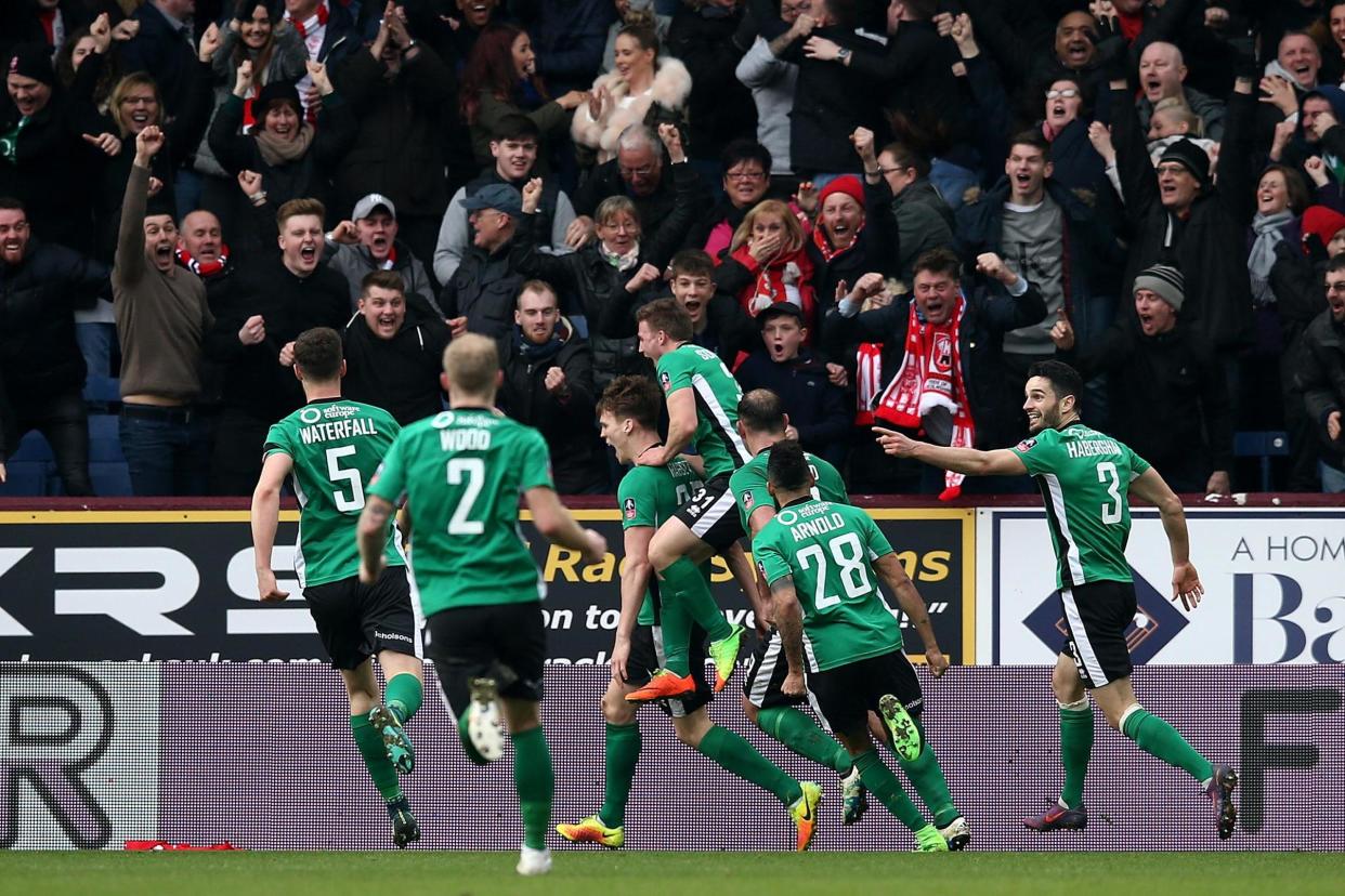 Lincoln are the first non-league club to reach the last eight of the FA Cup since 1914: Jan Kruger/Getty Images