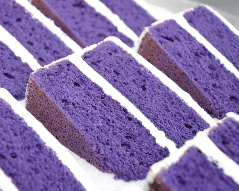 Rose Ave Bakery in Washington, D.C.'s ube cake. (Rose Ave Bakery via AP)