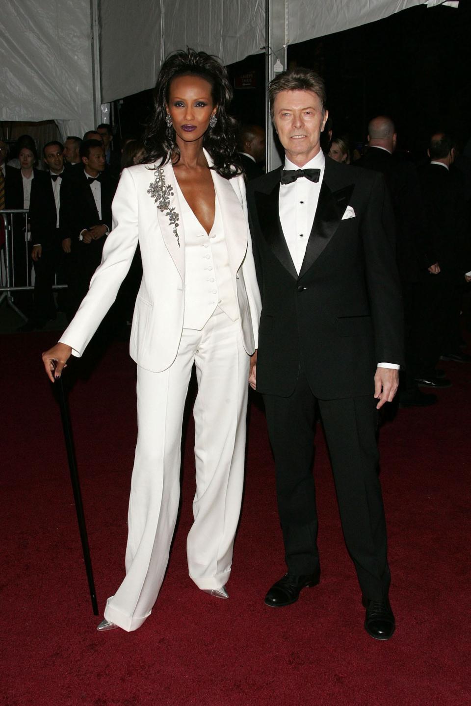 Iman and David Bowie attend the 2007 Met Gala.