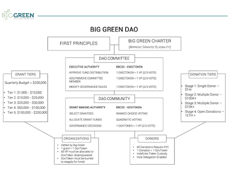 Big Green DAO's organizational schematic. (Big Green DAO)