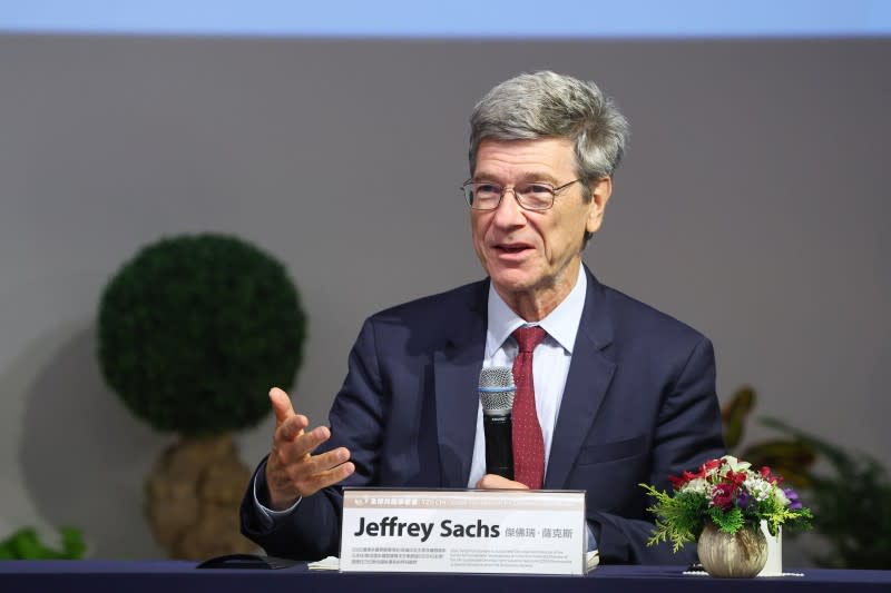 <cite>2023年8月3日，唐獎永續發展獎得主傑佛瑞·薩克斯（Jeffrey Sachs）出席「經濟正義與環境永續」論壇。（顏麟宇攝）</cite>