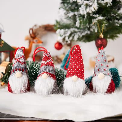 These four festive gnome ornaments