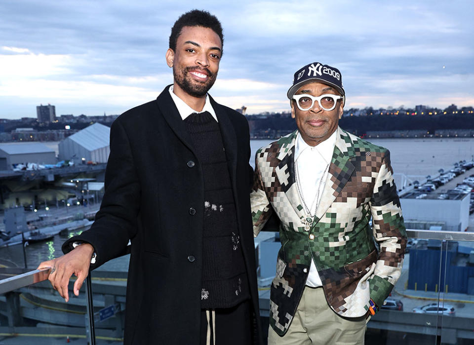 (L-R) Jackson Lee and Spike Lee attend the Fashion Scholarship Fund Gala Honoring Tracee Ellis Ross, Michael Burke and Pete Nordstrom, Hosted by Paloma Elsesser at The Glasshouse on April 08, 2024 in New York City.