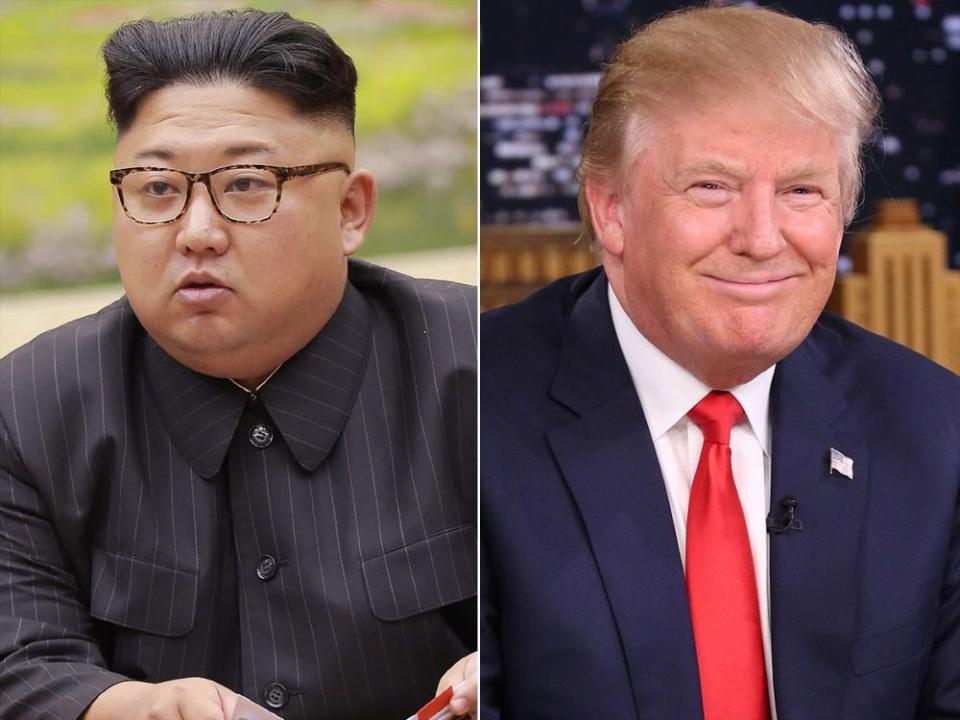 Kim Jong Un (left) and Donald Trump