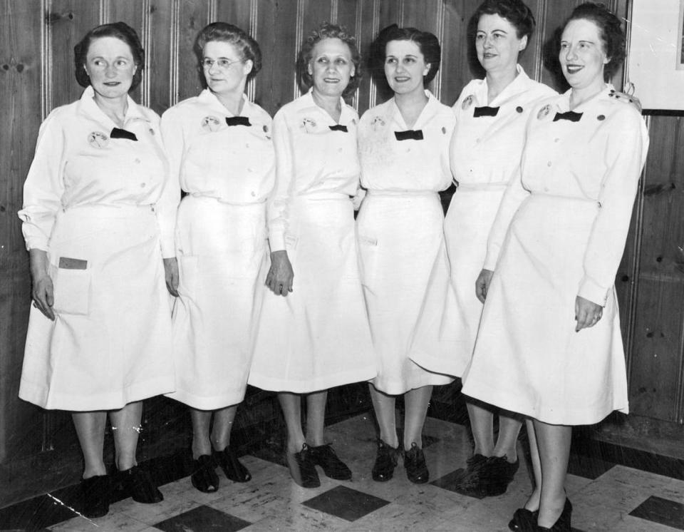 Kansas City’s Harvey Girls, the modern version, wear small black bows at the neck, an homage to the original Harvey Girl costumes. As time went on, the rules for Harvey Girls loosened.