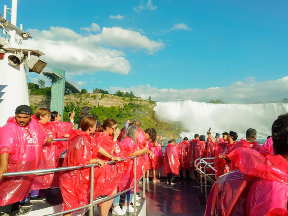 Crowds on the boat at Niagara Falls