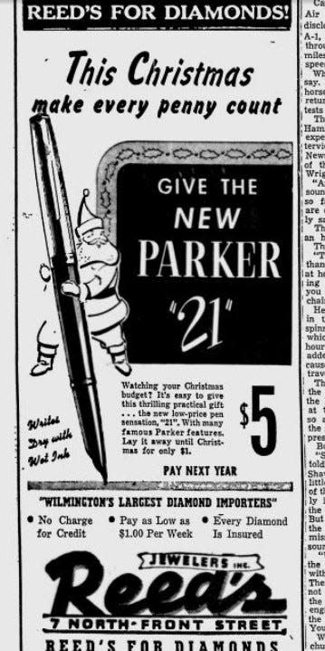 Reeds Jewelers got its start in downtown Wilmington and was a fixture in the StarNews advertising its products. This advertisement (with the apostrophe on Reed's) is from Dec. 8, 1949.