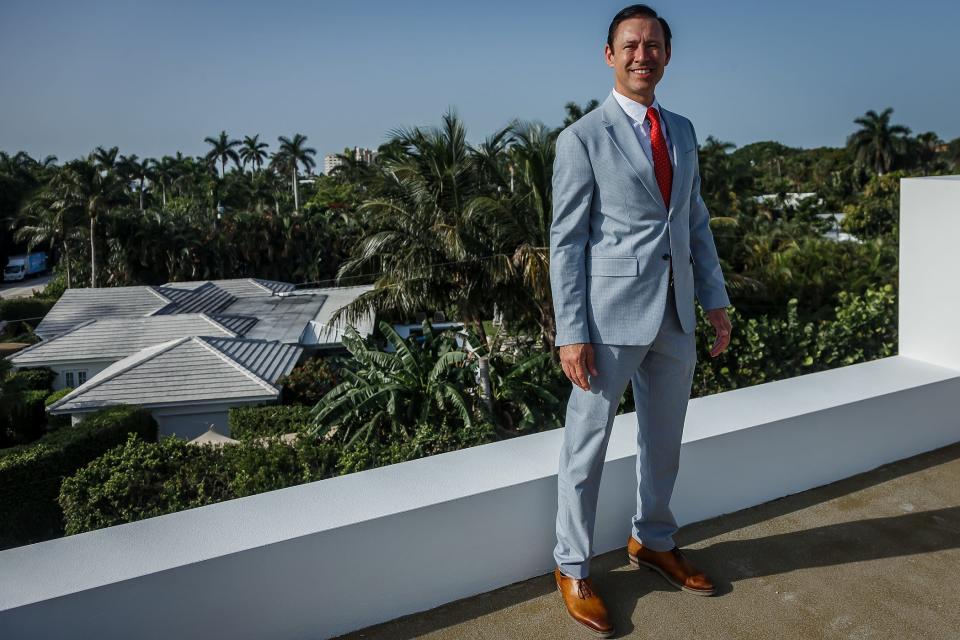 Scott Diament in a portrait on the rooftop of his new home that is under construction in the Northwood Shores neighborhood in West Palm Beach, Fla., on July 24, 2023.