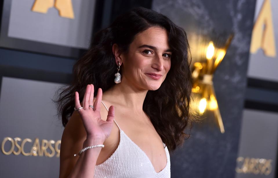Jenny Slate arrives at the Governors Awards on Saturday, Nov. 19, 2022, at Fairmont Century Plaza in Los Angeles. (Photo by Jordan Strauss/Invision/AP) ORG XMIT: CAJS322