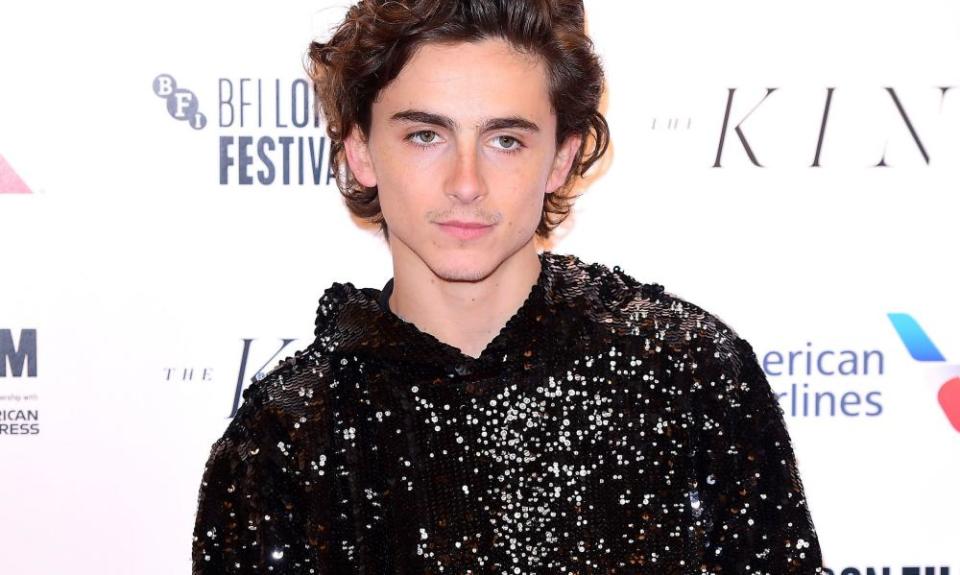 Timothée Chalamet in his hoodie.