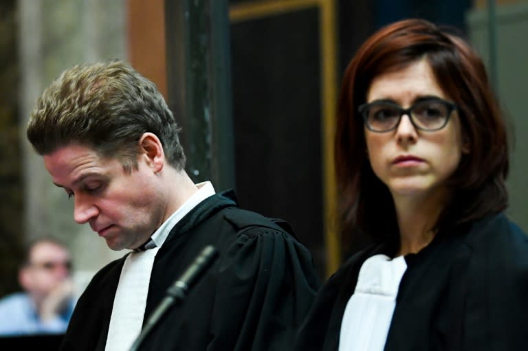 Nemmouche's defence lawyers Henri Laquay and Virginie Taelman in court in Brussels on Tuesday