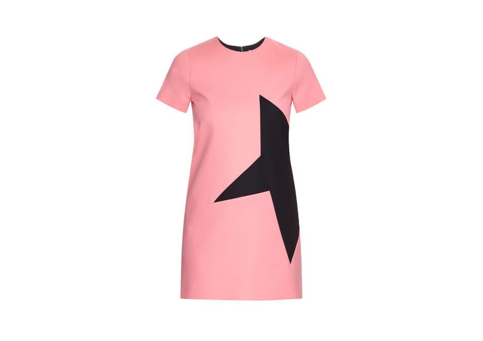 This sleek, short-sleeved dress with a star on the side proves once and for all that pink can be punk.