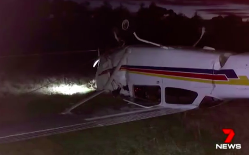 Incredibly, the pilot escaped with only minor injuries. Source: 7 News