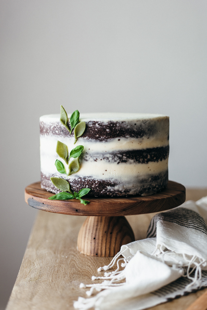 Basil Buttercream Chocolate Cake