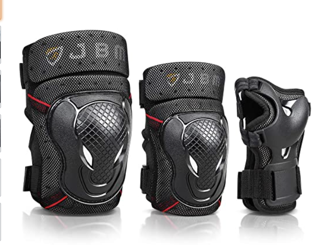 Adult Knee Pads and Elbow Pads with Wrist Guards Protective Gear Set, Multi Sports. PHOTO: Amazon