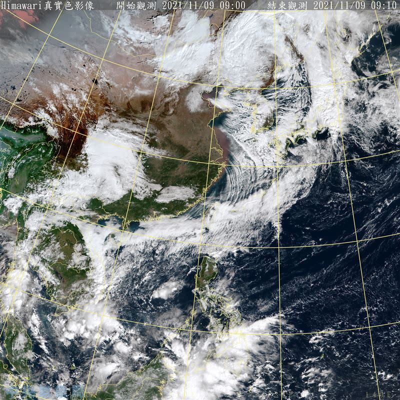 天氣持續受到東北季風影響，這波冷空氣周四（11日）凌晨溫度最低。（圖／翻攝自氣象局）