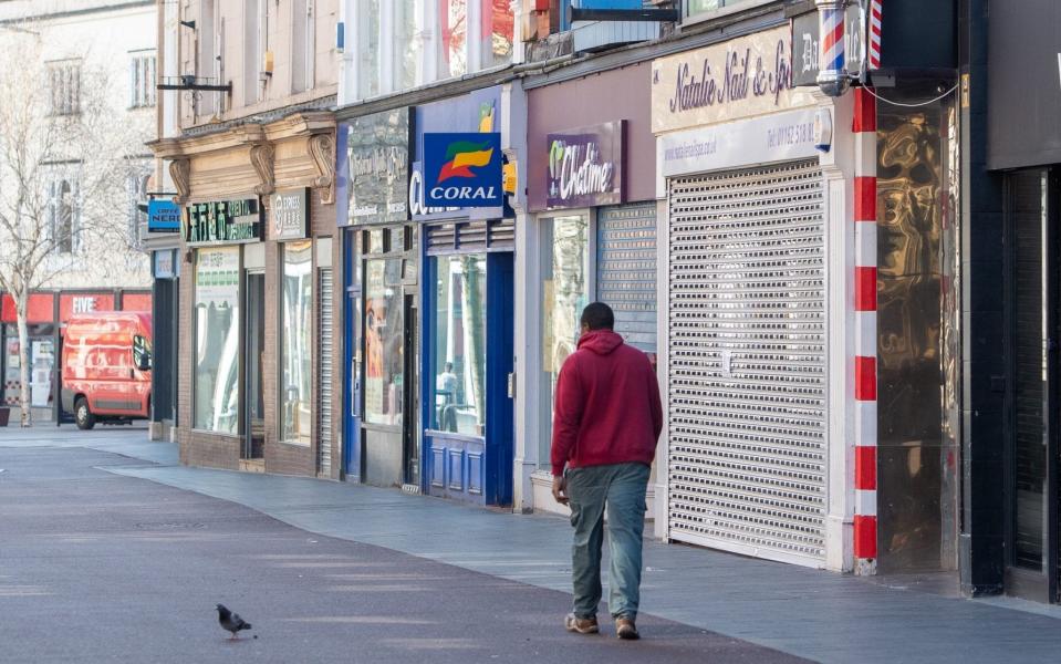 deserted high street in Leicester