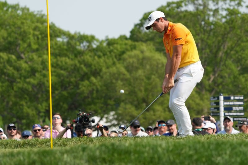 Viktor Hovland, 25, became the third-youngest FedEx Cup champion with his Tour Championship title Sunday in Atlanta. File Photo by Aaron Josefczyk/UPI